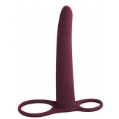 Бордовая насадка для двойного проникновения Gimlet - 16 см. - Lola Games - купить с доставкой в Подольске