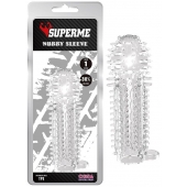 Закрытая прозрачная насадка на пенис с шипиками Nubby Sleeve - 14,5 см. - Chisa - в Подольске купить с доставкой