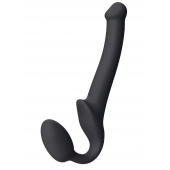 Черный безремневой страпон Silicone Bendable Strap-On S - Strap-on-me - купить с доставкой в Подольске