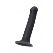 Черный фаллос на присоске Silicone Bendable Dildo M - 18 см. - Strap-on-me - купить с доставкой в Подольске