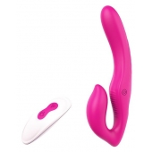 Ярко-розовый безремневой страпон REMOTE DOUBLE DIPPER - 22 см. - Dream Toys - купить с доставкой в Подольске