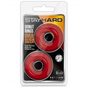 Набор из 2 красных эрекционных колец DONUT RINGS OVERSIZED - Blush Novelties - в Подольске купить с доставкой