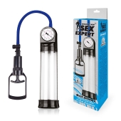 Прозрачная вакуумная помпа Sex Expert с манометром - Sex Expert - в Подольске купить с доставкой