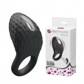 Черное эрекционное виброкольцо с рельефным дизайном Heloise - Baile - в Подольске купить с доставкой