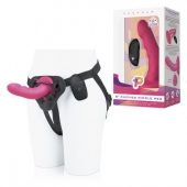 Розовый ребристый вибрострапон Pegasus - 14 см. - Pegasus - купить с доставкой в Подольске