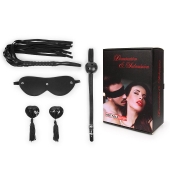 Эротический набор в черном цвете: маска, кляп, пэстисы, плётка - Notabu - купить с доставкой в Подольске