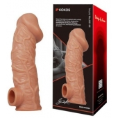 Телесная насадка на фаллос с отверстием для мошонки EXTREME SLEEVE - 17,6 см. - KOKOS - в Подольске купить с доставкой