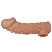 Телесная насадка на фаллос с отверстием для мошонки EXTREME SLEEVE - 15,6 см. - KOKOS - в Подольске купить с доставкой