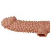 Телесная насадка на фаллос с отверстием для мошонки - 15,6 см. - KOKOS - в Подольске купить с доставкой