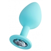 Мятная анальная втулка Brilliant с прозрачным кристаллом - 8 см. - ToyFa - купить с доставкой в Подольске