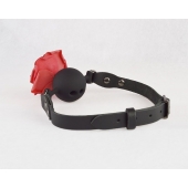 Черный кляп-шар с розой - Sitabella - купить с доставкой в Подольске