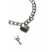 Серебристый ошейник Embrace с ключиком - Lola Games - купить с доставкой в Подольске