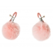 Зажимы на соски Angelic с розовыми меховыми шариками - Lola Games - купить с доставкой в Подольске