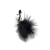 Зажимы на соски с черным пухом Euphoric - Lola Games - купить с доставкой в Подольске