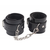 Черные оковы на ноги Obey Me Leather Ankle Cuffs - Chisa - купить с доставкой в Подольске
