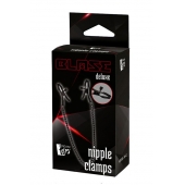 Черные зажимы на соски на цепочке BLAZE DELUXE NIPPLE CLAMPS - Dream Toys - купить с доставкой в Подольске