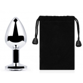 Серебристая анальная пробка с прозрачным стразом - 7,2 см. - Anal Jewelry Plug - купить с доставкой в Подольске