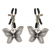 Зажимы на соски с бабочками Butterfly Nipple Clamps - Pipedream - купить с доставкой в Подольске