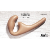 Бежевый безремневой страпон Seduction - 20,5 см. - Lola Games - купить с доставкой в Подольске