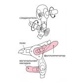 Черный женский пояс BEST SELECT с 3 насадками и вибрацией - LOVETOY (А-Полимер) - купить с доставкой в Подольске
