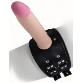 Черный пояс на бедро  Люкс  с телесной насадкой - LOVETOY (А-Полимер) - купить с доставкой в Подольске