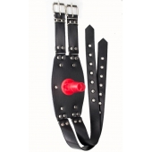 Черный узкий пояс на бедро с телесной насадкой - LOVETOY (А-Полимер) - купить с доставкой в Подольске