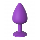 Фиолетовая анальная пробка со стразом Her Little Gem Large Plug - 9,5 см. - Pipedream - купить с доставкой в Подольске