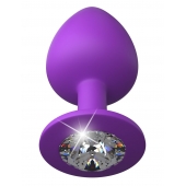 Фиолетовая анальная пробка со стразом Her Little Gem Large Plug - 9,5 см. - Pipedream - купить с доставкой в Подольске