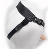 Пустотелый реалистичный фаллопротез на ремешках с заклепками - 17,5 см. - LOVETOY (А-Полимер) - купить с доставкой в Подольске