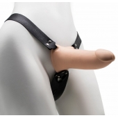 Пустотелый реалистичный фаллопротез на ремешках с заклепками - 17 см. - LOVETOY (А-Полимер) - купить с доставкой в Подольске