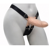 Пустотелый реалистичный фаллопротез на ремешках с заклепками - 15,5 см. - LOVETOY (А-Полимер) - купить с доставкой в Подольске