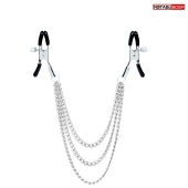 Оригинальные зажимы на соски с тройной цепочкой - Notabu - купить с доставкой в Подольске