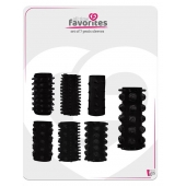 Набор из 7 черных насадок PENIS SLEEVES SET - Dream Toys - в Подольске купить с доставкой