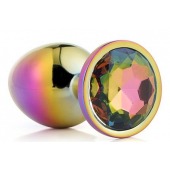 Голографическая анальная втулка с радужным кристаллом - 7,1 см. - Dream Toys - купить с доставкой в Подольске