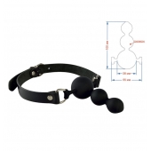 Черный кляп-пробка на регулируемых ремешках - Sitabella - купить с доставкой в Подольске