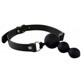 Черный кляп-пробка на регулируемых ремешках - Sitabella - купить с доставкой в Подольске