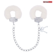 Белые меховые оковы на сцепке с ключиками - Notabu - купить с доставкой в Подольске