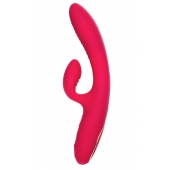 Ярко-розовый вибратор-кролик с вакуум-волновой стимуляцией Enila - 23 см. - JOS