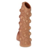 Телесная насадка с бугорками и открытой головкой Nude Sleeve L - 14 см. - KOKOS - в Подольске купить с доставкой