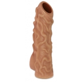 Телесная насадка с венками и открытой головкой Nude Sleeve M - 12 см. - KOKOS - в Подольске купить с доставкой