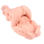 Телесный вибромастурбатор Valentina Auto с двумя любовными отверстиями - KOKOS - в Подольске купить с доставкой