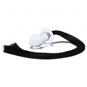 Стеклянная анальная пробка с черным конским хвостом - Glas - купить с доставкой в Подольске