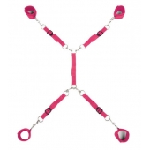 Ярко-розовый набор фиксаций на кровати Classic Bed Spreader - Lux Fetish - купить с доставкой в Подольске