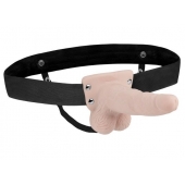 Телесный перезаряжаемый вибрострапон - 18 см. - Lux Fetish - купить с доставкой в Подольске