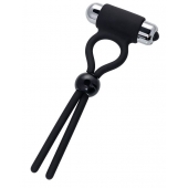 Черное эрекционное лассо Ect с виброэлементом - A-toys - в Подольске купить с доставкой