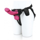 Розовый вибратор-реалистик на трусиках с кольцом - 17,8 см. - Pegasus - купить с доставкой в Подольске