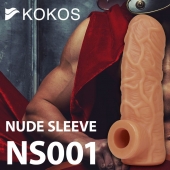 Телесная открытая насадка-реалистик с подхватом мошонки Nude Sleeve S - 10 см. - KOKOS - в Подольске купить с доставкой
