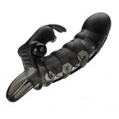 Черная закрытая насадка с подхватом мошонки и стимулятором клитора - 19,2 см. - Baile - в Подольске купить с доставкой