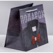 Ламинированный квадратный пакет «Мужской стиль» - 14 х 14 х 9 см. - Сима-Ленд - купить с доставкой в Подольске