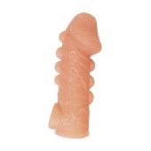 Телесная закрытая насадка с шишечками Cock Sleeve Size M - 15,6 см. - KOKOS - в Подольске купить с доставкой